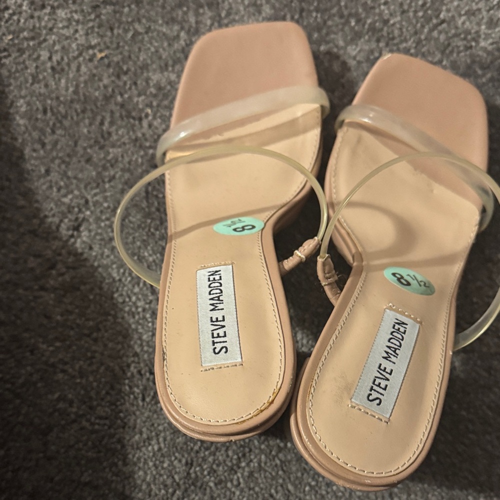 Steve Madden Women's Nude and Clear Sandals